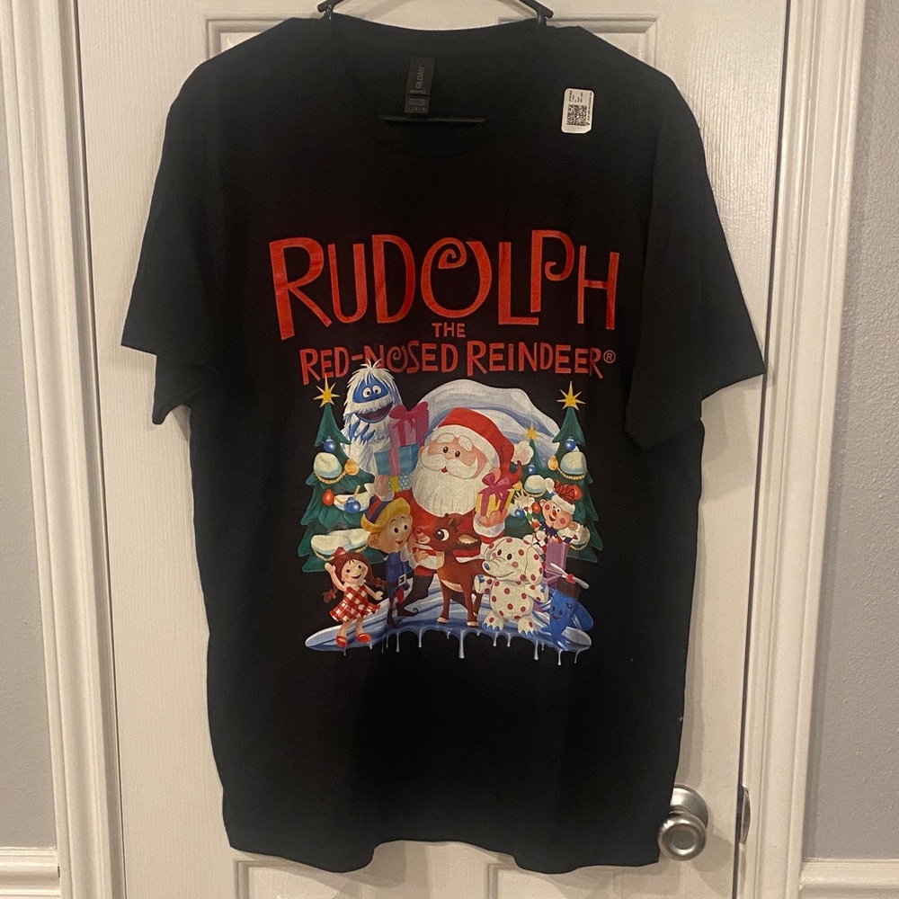 Gildan Black Rudolph Graphic Tee